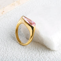 Gold Pink Stone Ring - Nahzshop