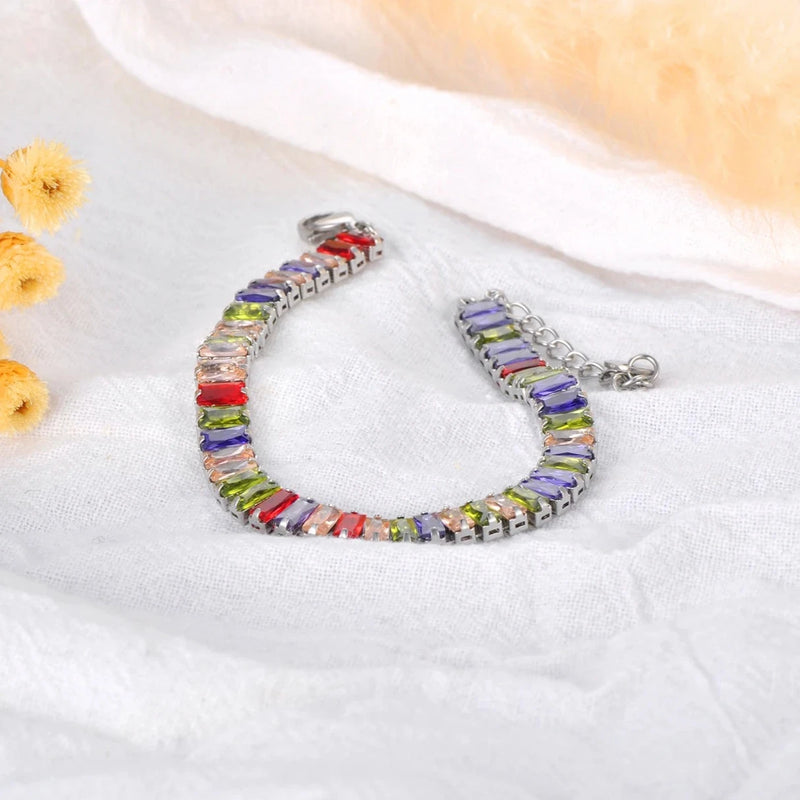 Sparkling Colorful Cubic Zirconia Bracelet - nahzshop