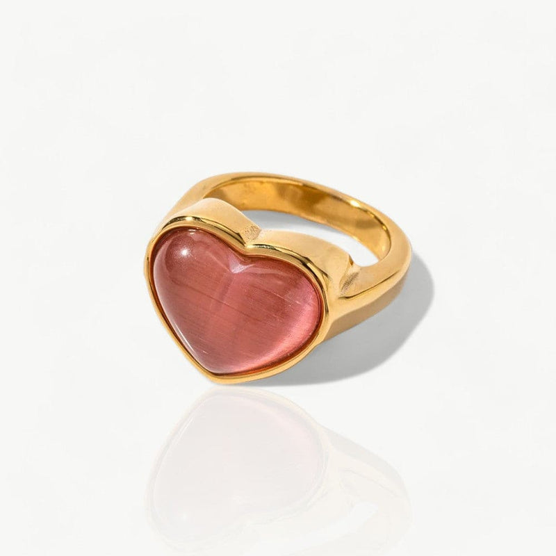 Pink Heart Stone Ring- Nahzshop