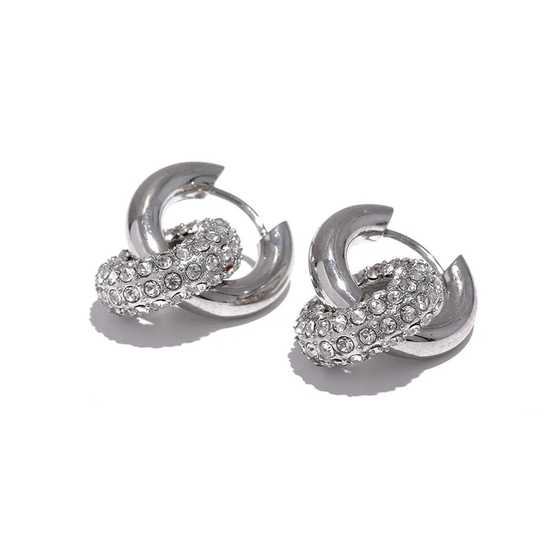 Zirconia Double Hoop Earrings- Nahzshop