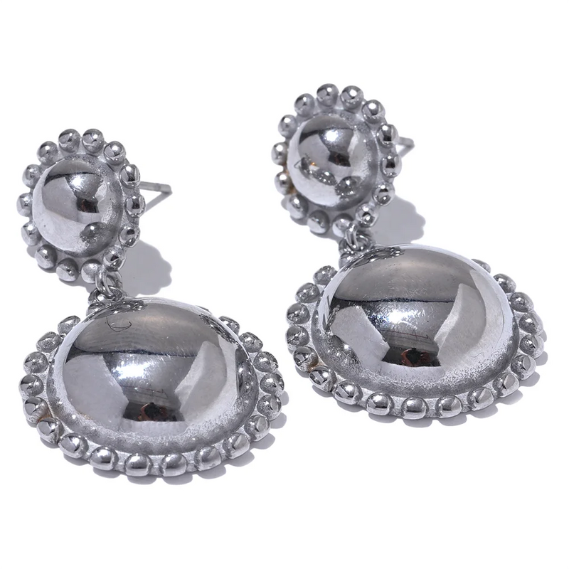 Half Round Ball Earrings - nahzshop