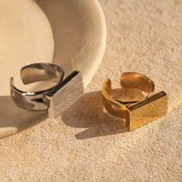 Gold Square Shape Ring - Nahzshop