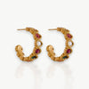 Colorful Zirconia Interlock Hoops Earrings