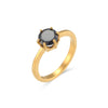 Black Simple Solitaire Ring - nahzshop