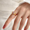 Pink Oval Gold Zirconia Ring- nahzshop