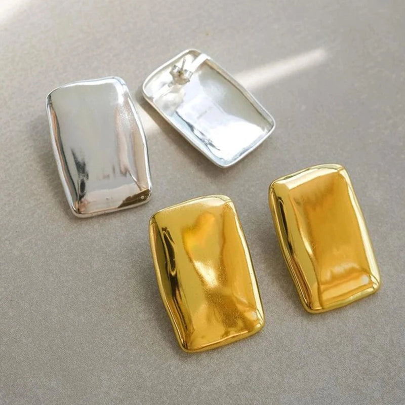 Gold Rectangle Earrings- Nahzshop