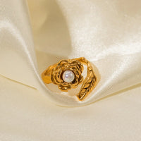 Pearl Flower Gold Ring - Nahzshop