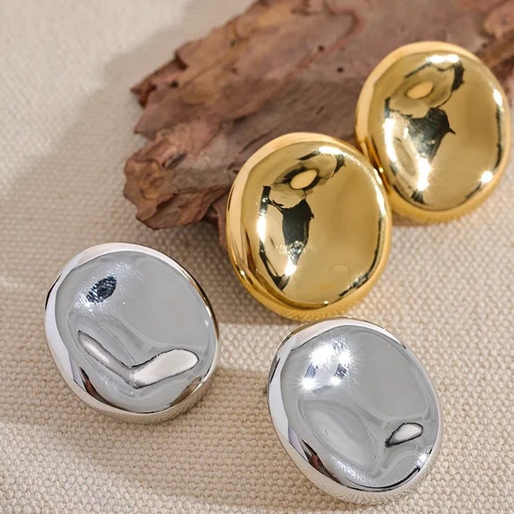 Button Stud Earrings - nahzshop