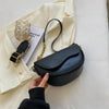 Oval Black Sholder Bag - Nahzshop