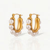 Pearl Hoop Earrings - Nahzshop