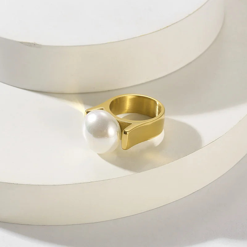 Big Pearl Gold Ring - Nahzshop