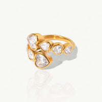 Crystal Hearts Ring - Nahzshop