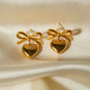 Heart Bow Earrings- Nahzshop