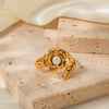 Pearl Flower Gold Ring - Nahzshop