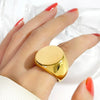 Gold Round Signet Ring - Nahzshop