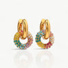 Colorful Zirconia Interlock Hoops Earrings- Nahzshop