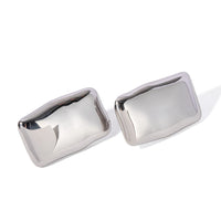 Silver Rectangle Earrings- Nahzshop