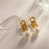 Pearl Chain Earrings - Nahzshop