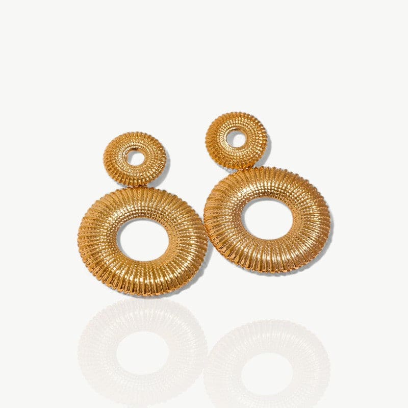 Double Hollow Circle Earrings - nahzshop