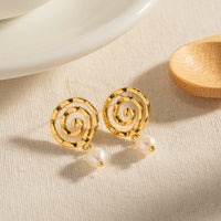 Spiral Pearl Earrings - Nahzshop