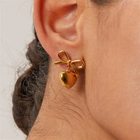 Heart Bow Earrings- Nahzshop