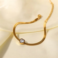 White Heart Zircon Bracelet - Nahzshop