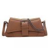 Chain Khaki Leather Bag  - Nahzshop