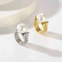 Big Pearl Gold Ring - Nahzshop