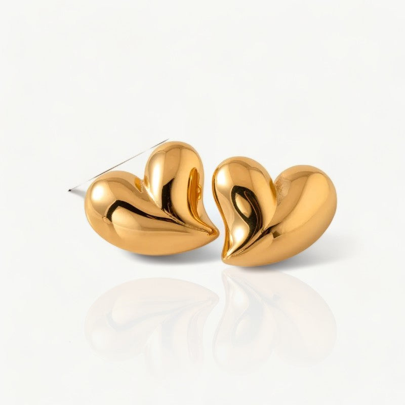 Heart Puffed Earrings - Nahzshop