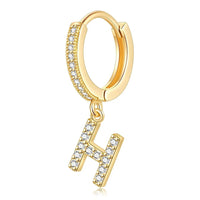 Letters Initial Pendant Hoop Earrings - Nahzshop