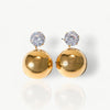 Gold Ball Zirconia Drop Earring - Nahzshop