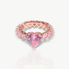 Pink Cubic Zirconia Heart Rings