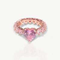 Pink Cubic Zirconia Heart Rings