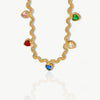 Colored Heart Stones Golden Necklace - Nahzshop