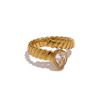 Twisted Snake Cubic Zirconia Ring - nahzshop