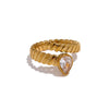 Twisted Snake Cubic Zirconia Ring - nahzshop