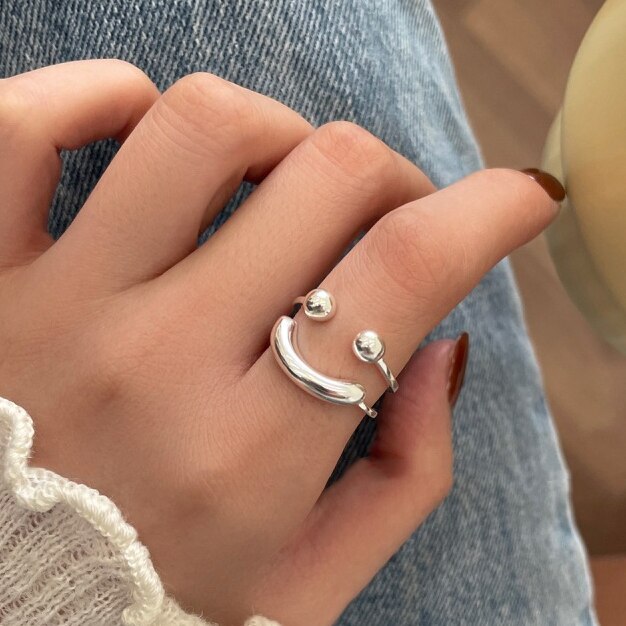 Silver Smiley Ring-Nahzshop