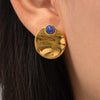 Blue Stone Gold Earrings - Nahzshop