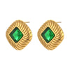 Luxury Zirconia Square Stud Earrings -nahzshop