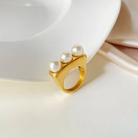 Pearls Gold Ring - nahzshop