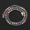 Romantic Rainbow Heart Zirconia Gold Necklaces