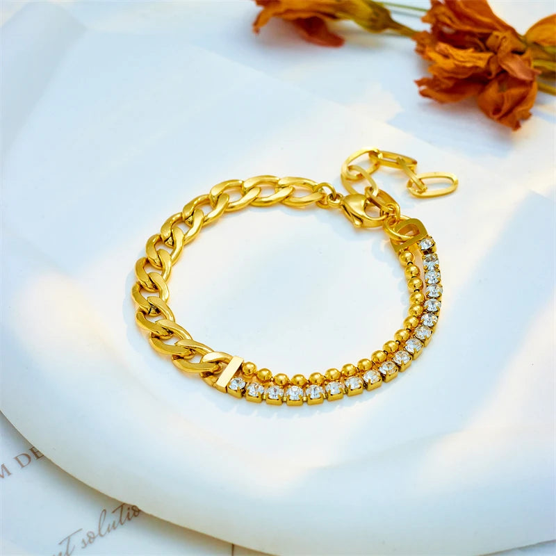 Zirconia Beads Chain Bracelet - Nahzshop