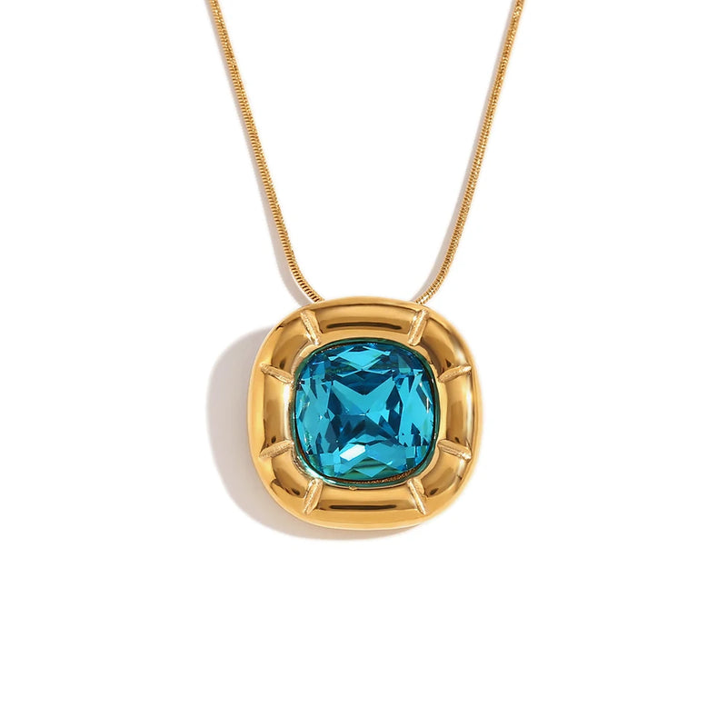 Radiant Zirconia Square Necklace - nahzshop