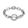 Paperclip CZ Toggle Link Bracelet