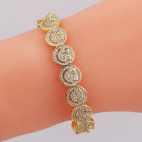 Radiant Smiley Zirconia Cuff Bracelet - nahzshop