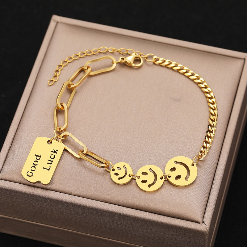 Good Luck Smiley Bracelet- Nahzshop