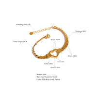 Heart Cuban Chain Bracelet - nahzshop