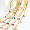 Colored Heart Stones Golden Necklace - Nahzshop