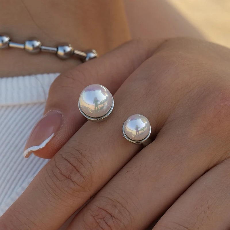 Twine Pearl Open Ring - Nahzshop