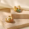 Colorful Zirconia Interlock Hoops Earrings- Nahzshop